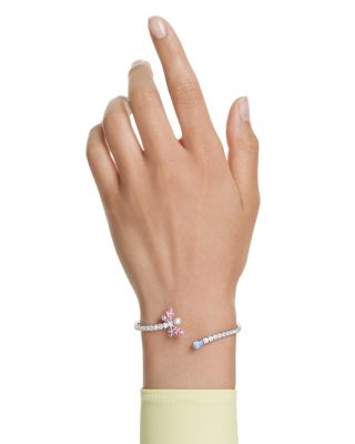 Ariana Grande x Swarovski Crystal, Cubic Zirconia & Imitation Pearl Dragonfly Bypass Bangle Bracelet