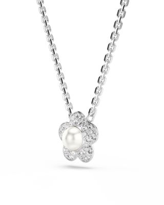 Ariana Grande x Swarovski Crystal & Imitation Pearl Flower Pendant Necklace, 14.87-17.75"
