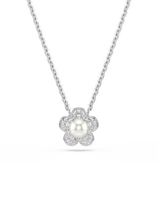 Ariana Grande x Swarovski Crystal & Imitation Pearl Flower Pendant Necklace & Stud Earrings Set