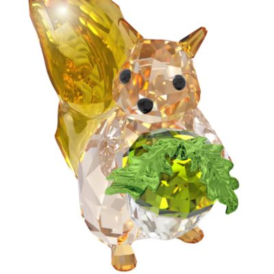 Idyllia Collection Squirrel and Acorn Crystal Figurine