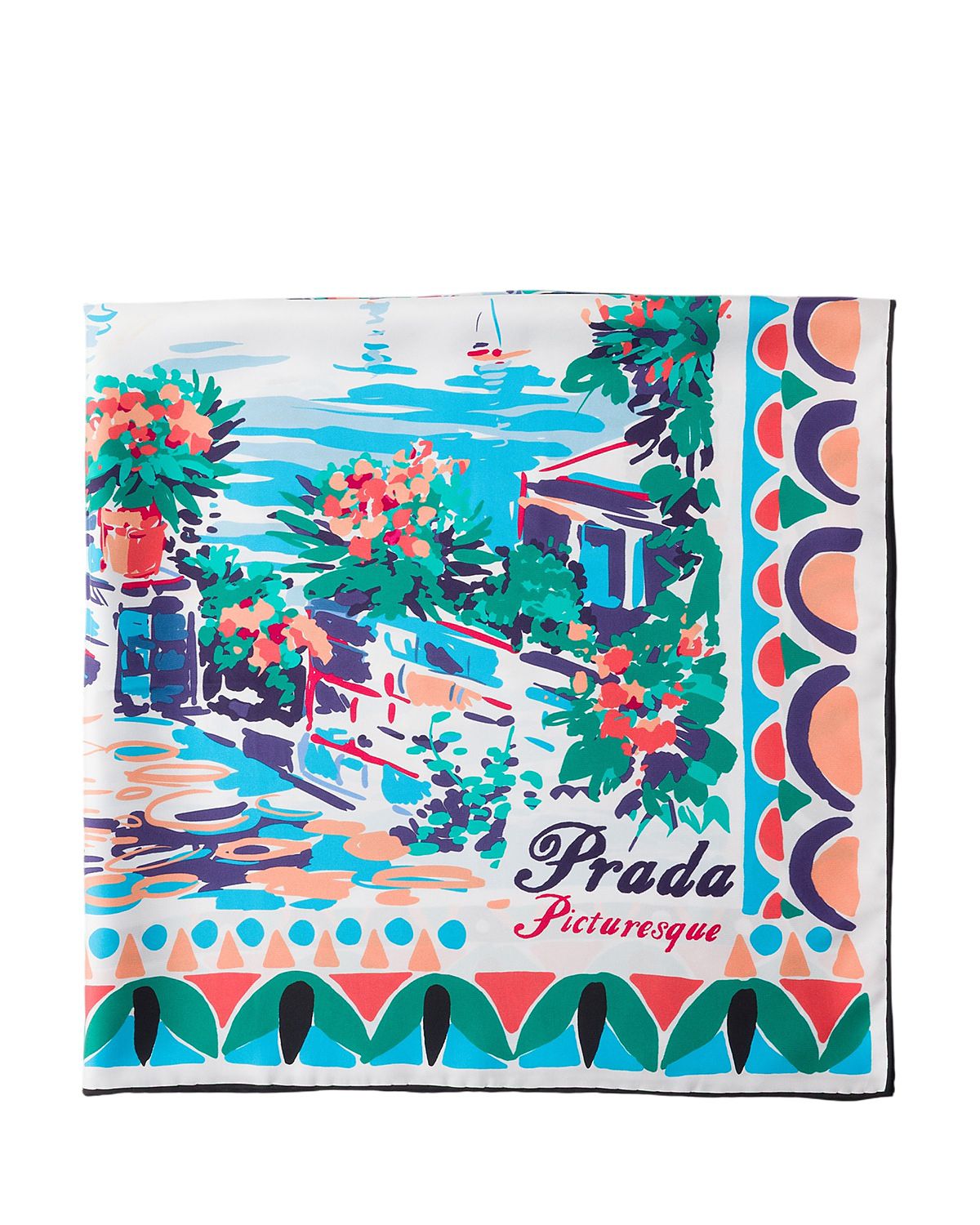 Prada Printed Silk Twill Scarf, 90 X 90 Cm