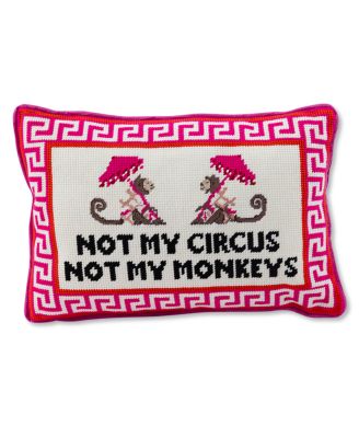 Not My Circus Needlepoint Decorative Throw Pillow