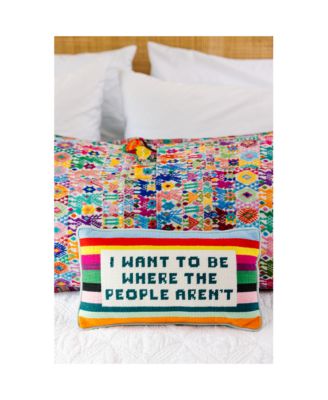 Where the People Aren't Needlepoint Decorative Pillow