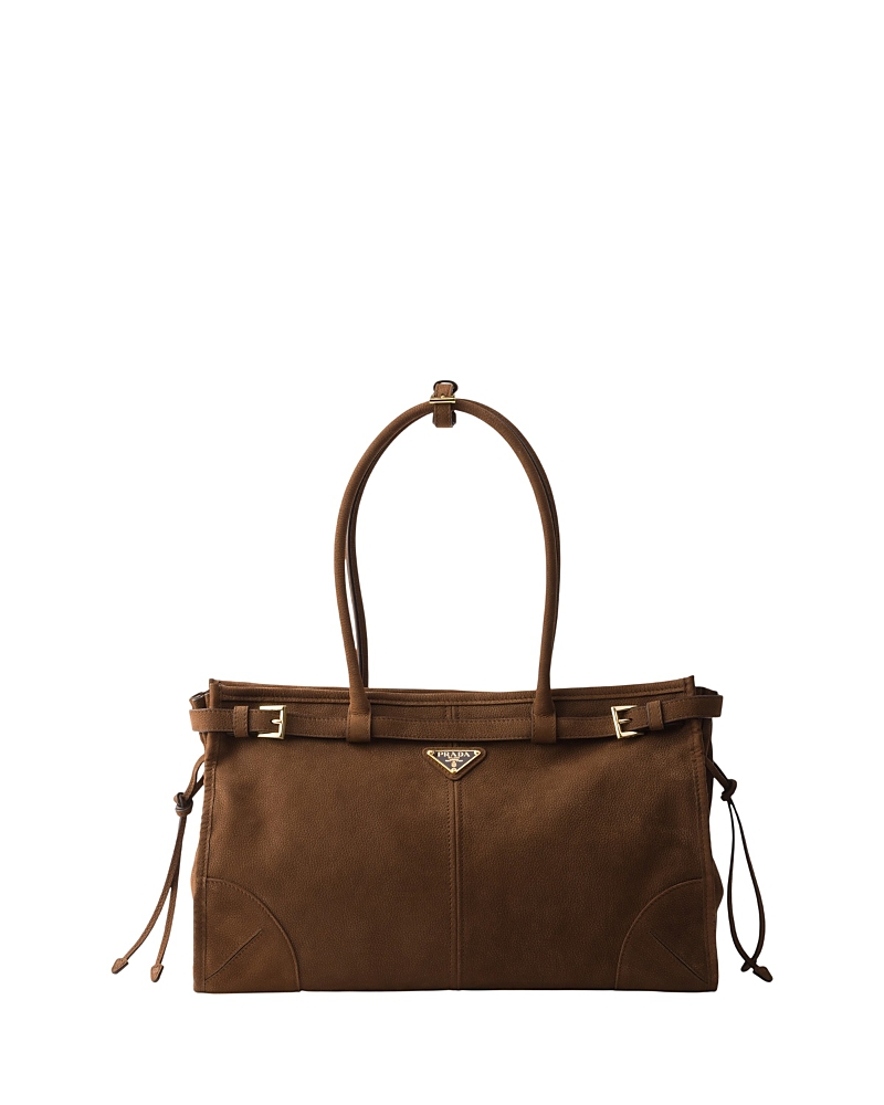 Prada Bonnie Large Convertible Suede Shoulder Handbag · OS