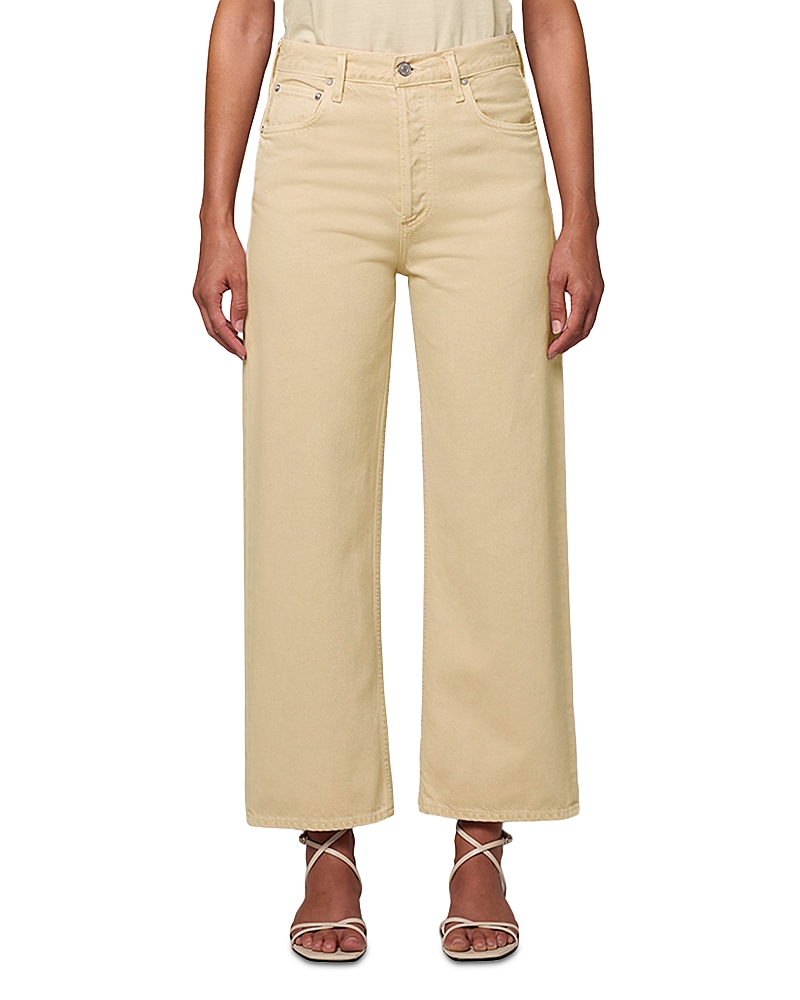 Agolde Ren High Rise Wide Leg Jeans in Lemon Zest