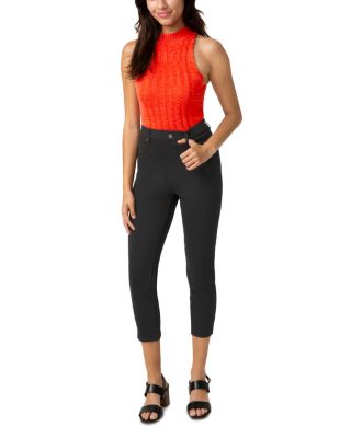 High Rise Ultra Soft Denim Capri Leggings in Medium Wash