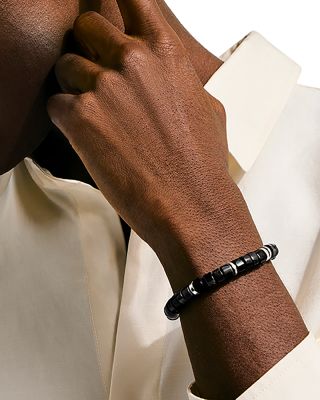 Sterling Silver Heishi Onyx Bead Bracelet