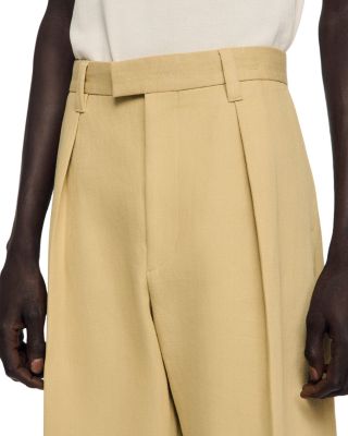 Gerard Wide Pleated Cotton Linen Trousers