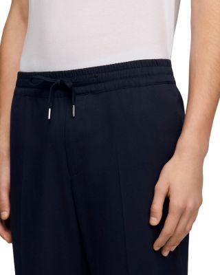 Alpha Cotton Blend Straight Leg Drawstring Pants