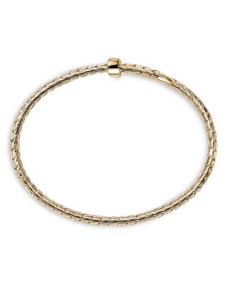 14K Yellow Gold Spear Flex Cuff Bypass Bracelet