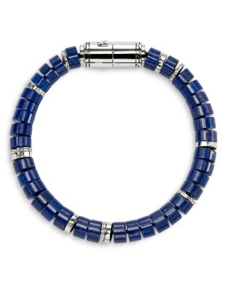 Sterling Silver Heishi Lapis Lazuli Bead Bracelet