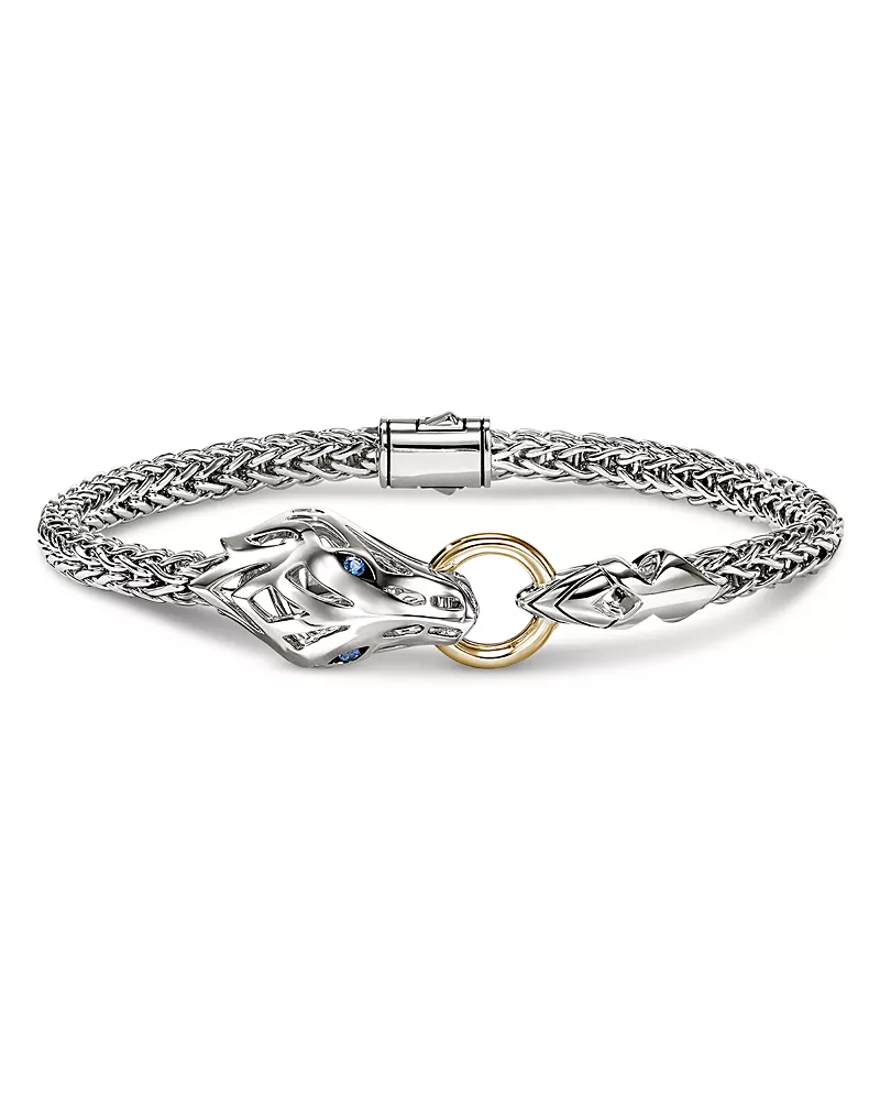 John Hardy 14K Yellow Gold & Sterling Silver Naga Sterling Silver Dragon Chain Bracelet