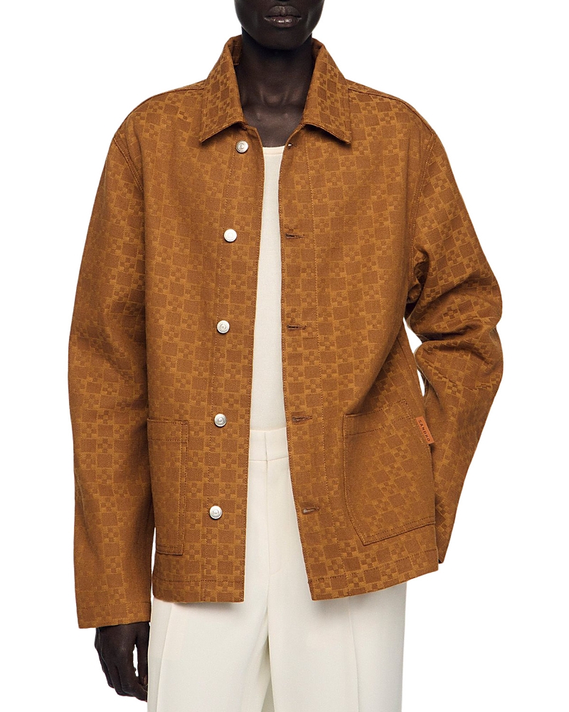 Sandro Square Cross Denim Jacket