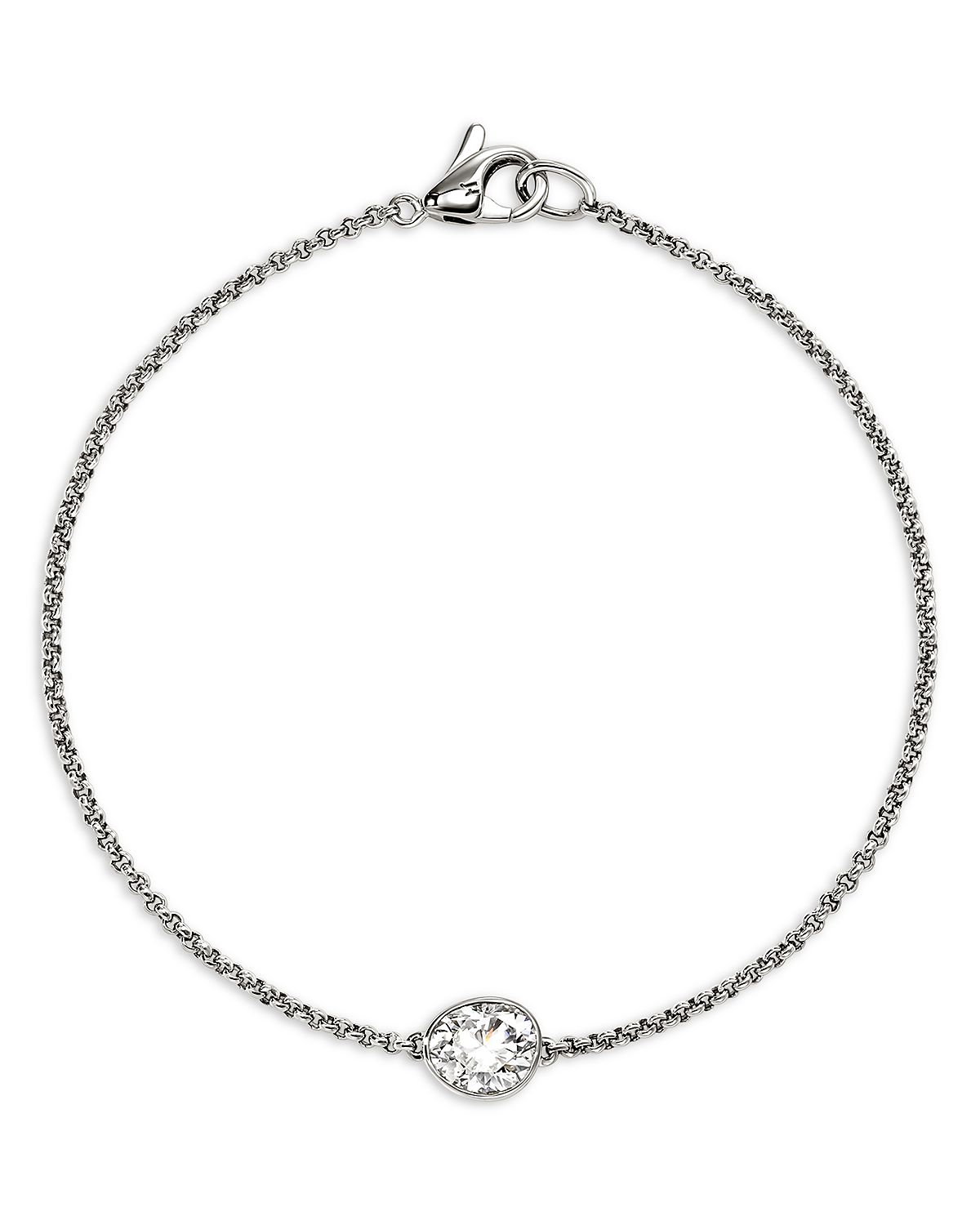 John Hardy Sterling Silver Lovestruck Lab Grown Diamond Bezel Chain Bracelet