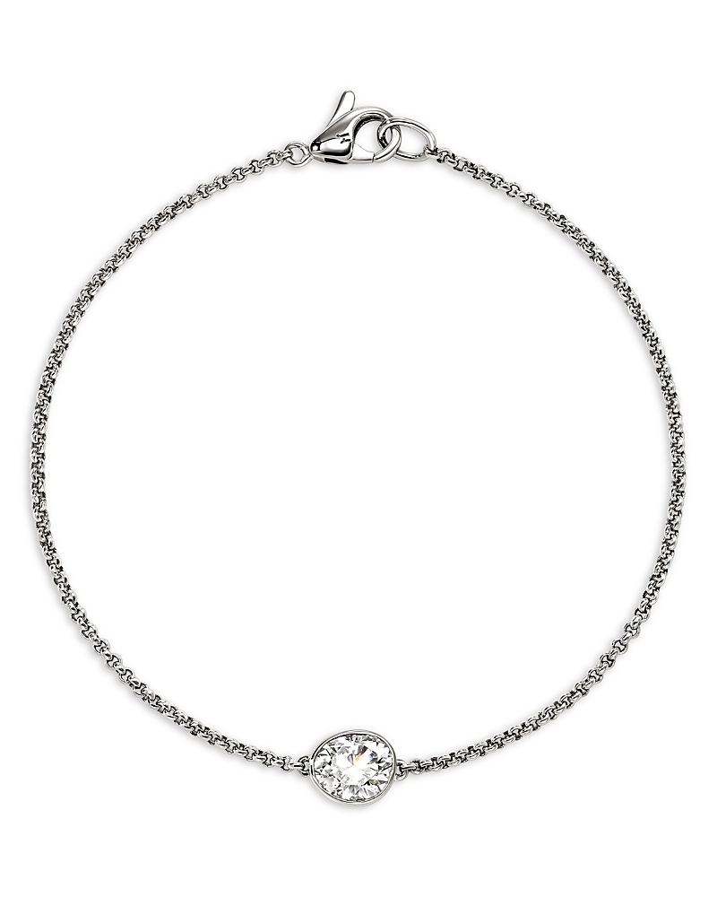 John Hardy Sterling Silver Lovestruck Lab Grown Diamond Bezel Chain Bracelet