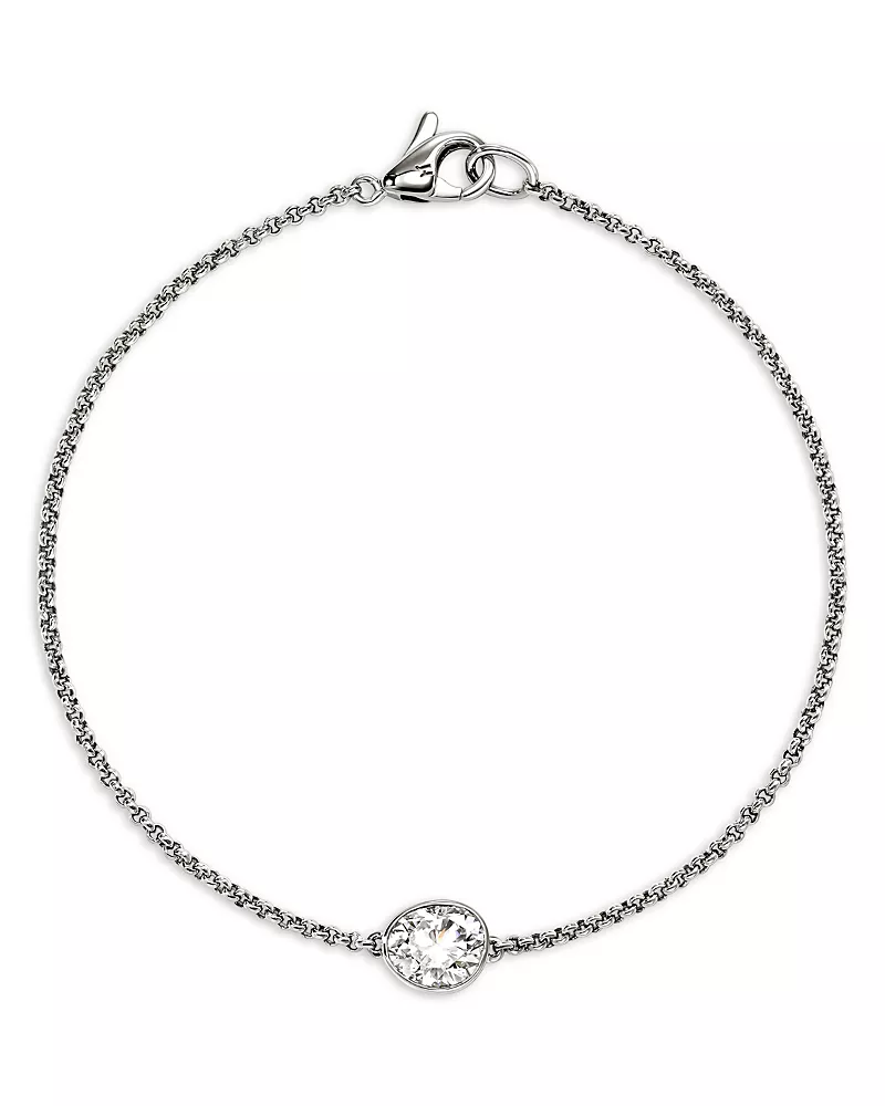 John Hardy Sterling Silver Lovestruck Lab Grown Diamond Bezel Chain Bracelet
