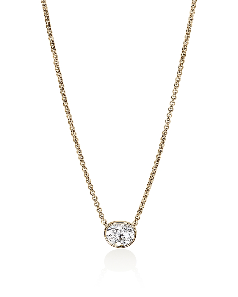John Hardy 14K Yellow Gold Jh Lovestruck Lab Grown Diamond Solitaire Bezel Pendant Necklace, 16-18