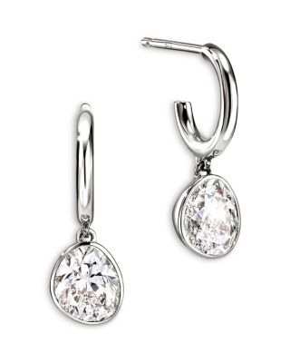 Sterling Silver JH Lovestruck™ Lab Grown Diamond Solitaire Dangle Hoop Earrings