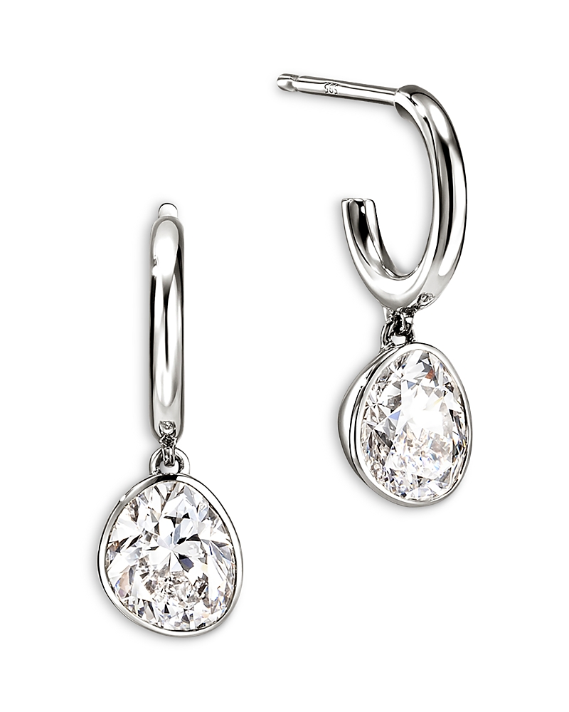 John Hardy Sterling Silver Jh Lovestruck Lab Grown Diamond Solitaire Dangle Hoop Earrings