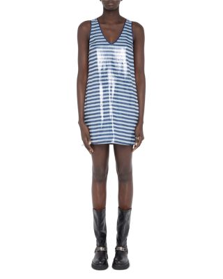 Rasha Sequin Stripe Dress
