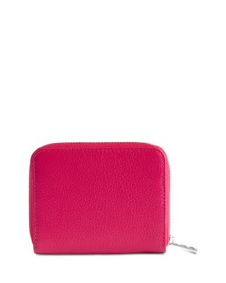 Mini Grained Leather Zip Wallet