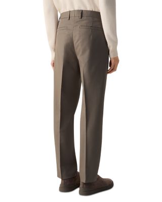 Pleated Fit Cotton and Linen Pants