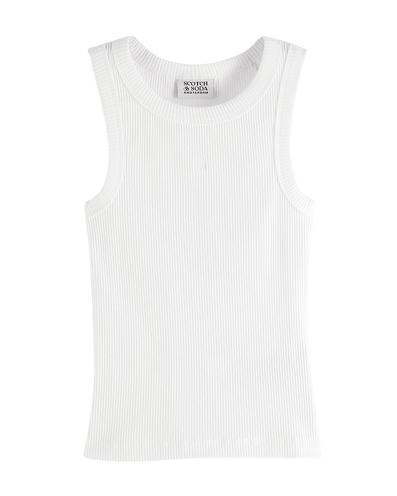 Scotch & Soda Girls' Core Ribbed Slim Fit Tank Top - Little Kid, Big Kid