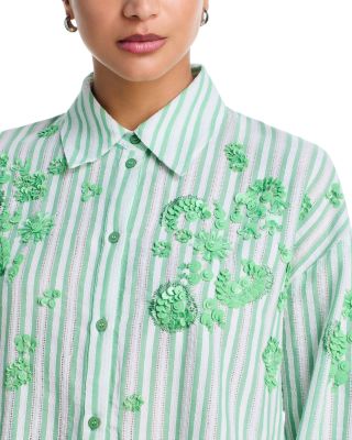 Sequinned Pointelle Blouse