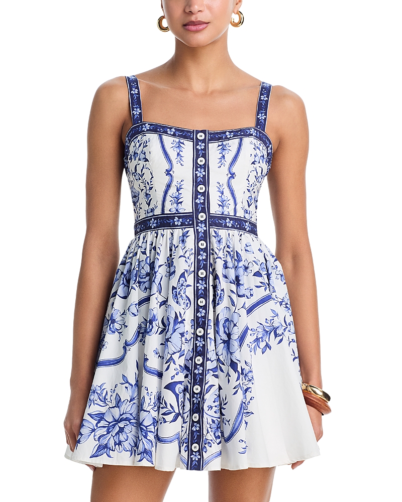 Farm Rio Porcelain Garden Mini Dress