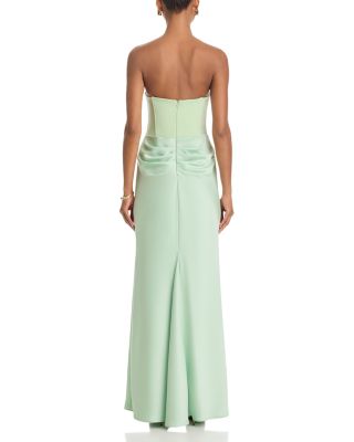 Long Scuba Strapless Gown - Exclusive