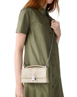 Deco Mini Snake Embossed Leather Crossbody