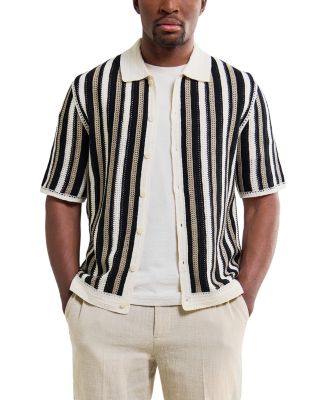 Porto Stripe Crochet Polo Shirt