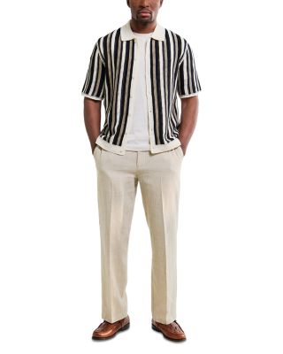 Porto Stripe Crochet Polo Shirt