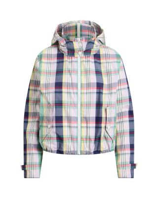Plaid Hooded Rain Jacket