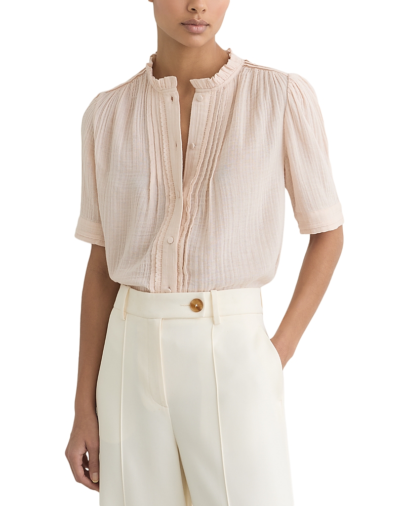 Reiss Frill Short Sleeve Top