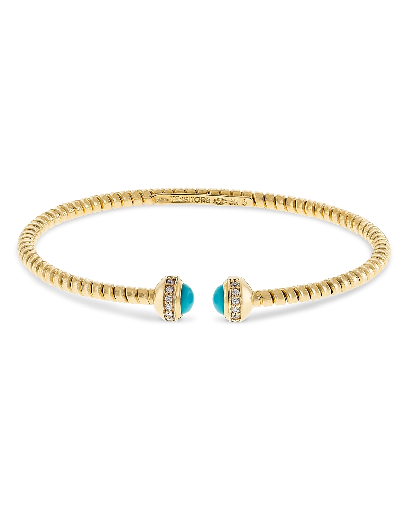 Alberto Milani 18K Yellow Gold Diamond & Turquoise Via Giardino Tubogas Small Rope Bracelet