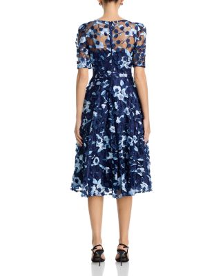 Floral Elbow Sleeve Short Dress