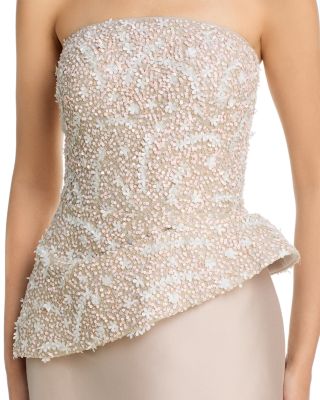 Beaded Peplum Gown 