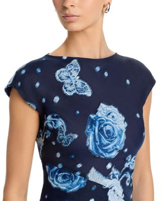 Organza Jacquard Diagonal Seam Gown