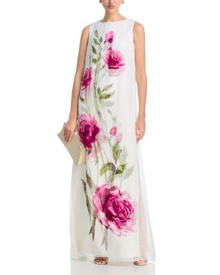 Digital Flower Print Crepe Dress