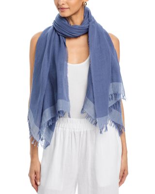 Cotton Border Stripe Scarf