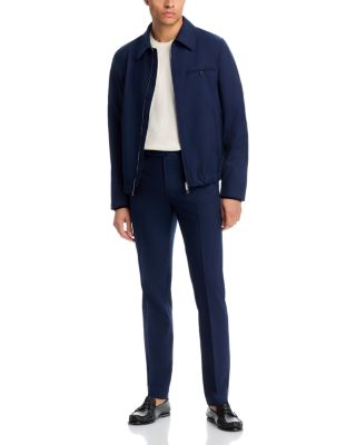 Regular Fit Wool Flat Front Trousers