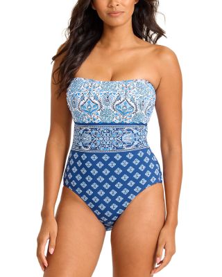 Noble Pineapple Bandeau One Piece Swimsuit