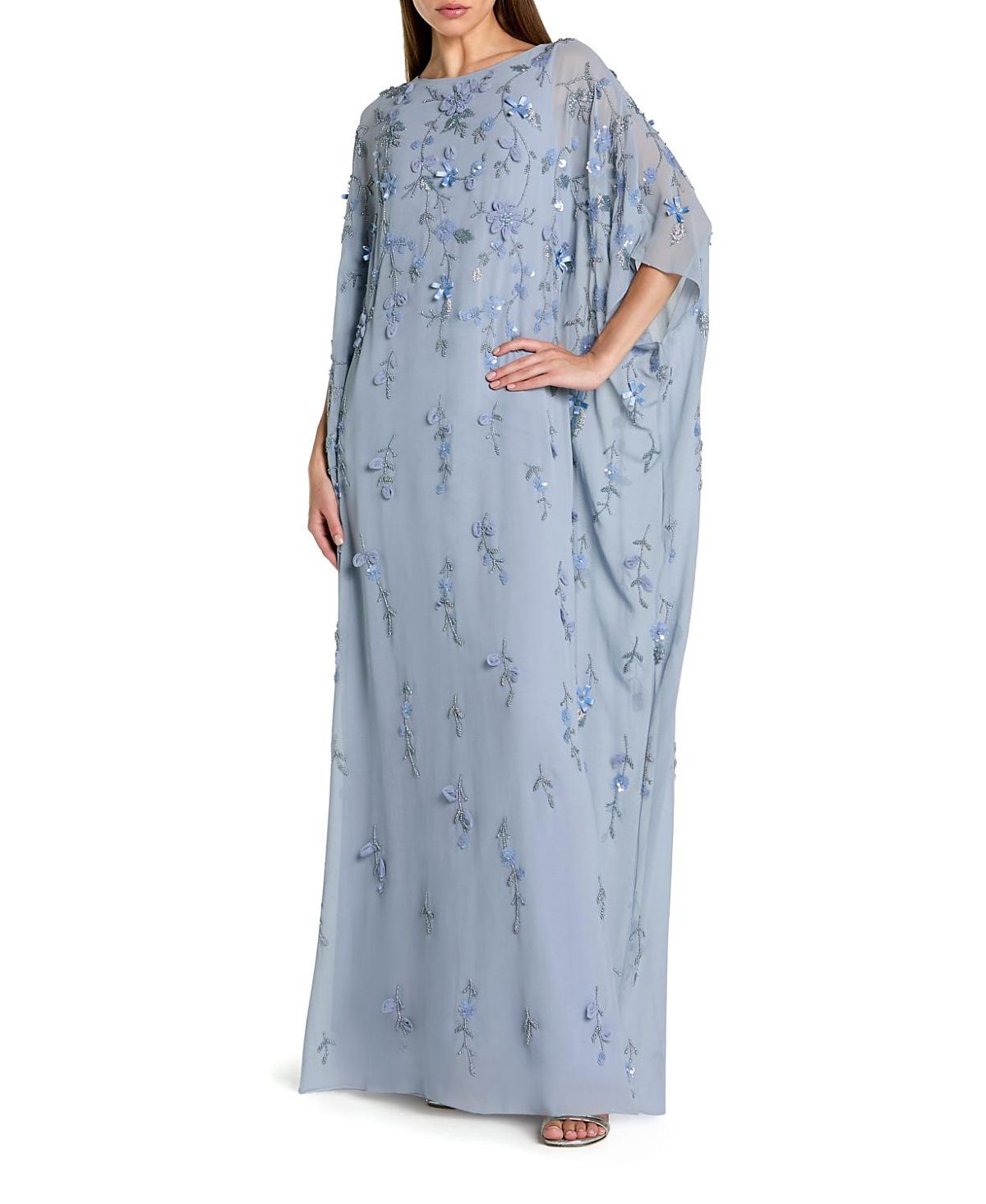 Mac Duggal Floral Embellished Trapeze Dress