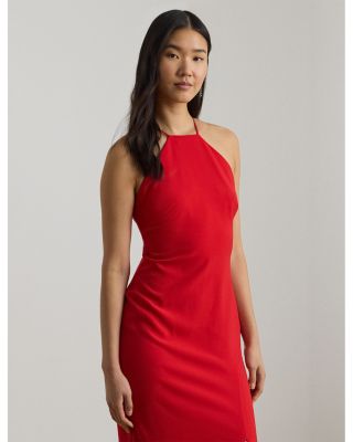 Double Faced Crepe Halter Gown