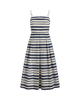 Striped Satin Sleeveless Cocktail Dress