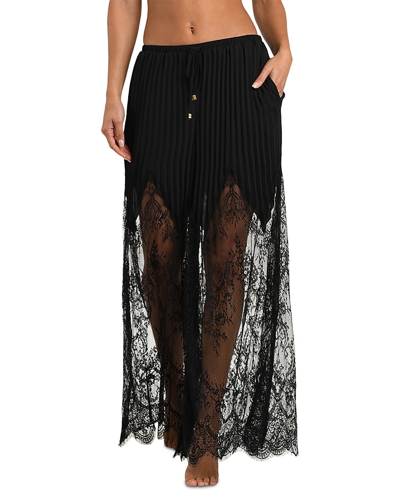 L'Agence Sharon Lace Solids Wide Leg Pants Swim Cover-Up