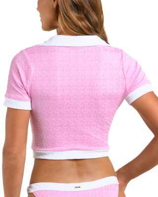 Anastasia Colorblocked Polo Rash Guard & Jean Colorblocked Chic Bikini Bottom