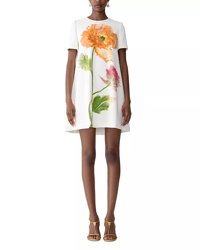 Carolina Herrera Short Sleeve Mini Dress