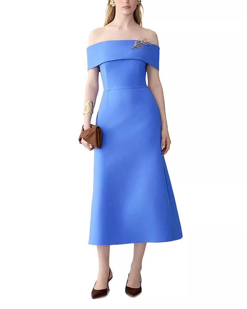 Carolina Herrera Off-the-Shoulder A Line Dress